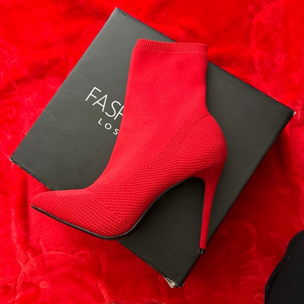 New fashion nova red booties
